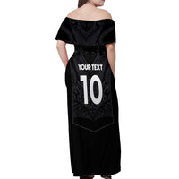 Custom Aotearoa Rugby Off Shoulder Maxi Dress The Blacks-Sporty T90 Style LT03 - Polynesian Pride