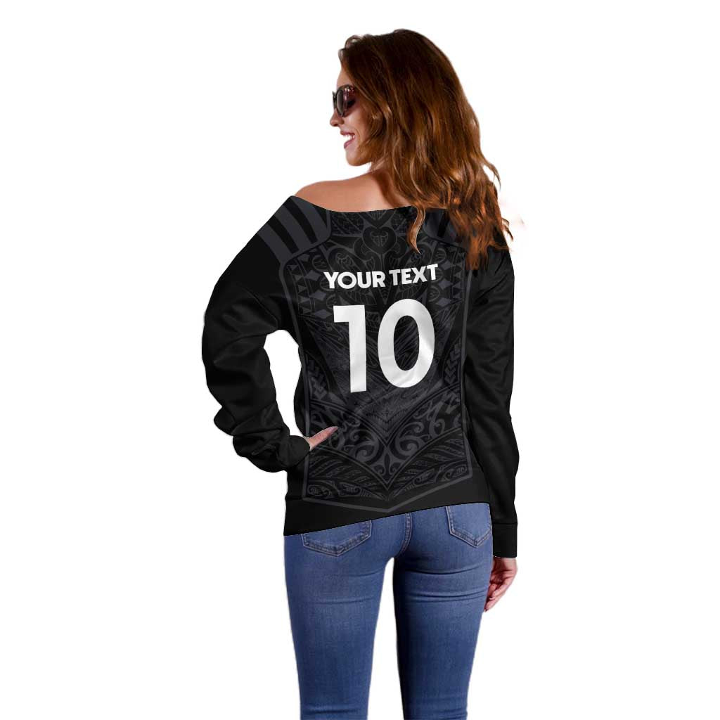 Custom Aotearoa Rugby Off Shoulder Sweater The Blacks-Sporty T90 Style LT03 - Polynesian Pride