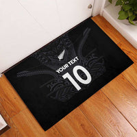 Custom Aotearoa Rugby Rubber Doormat The Blacks-Sporty T90 Style LT03 - Polynesian Pride