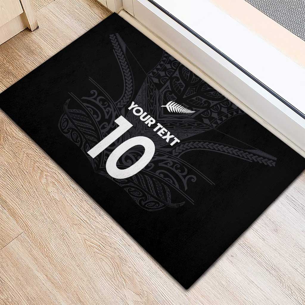 Custom Aotearoa Rugby Rubber Doormat The Blacks-Sporty T90 Style LT03 - Polynesian Pride