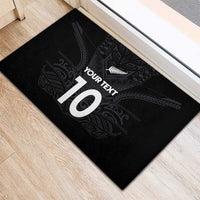 Custom Aotearoa Rugby Rubber Doormat The Blacks-Sporty T90 Style LT03 - Polynesian Pride