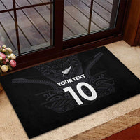 Custom Aotearoa Rugby Rubber Doormat The Blacks-Sporty T90 Style LT03 - Polynesian Pride