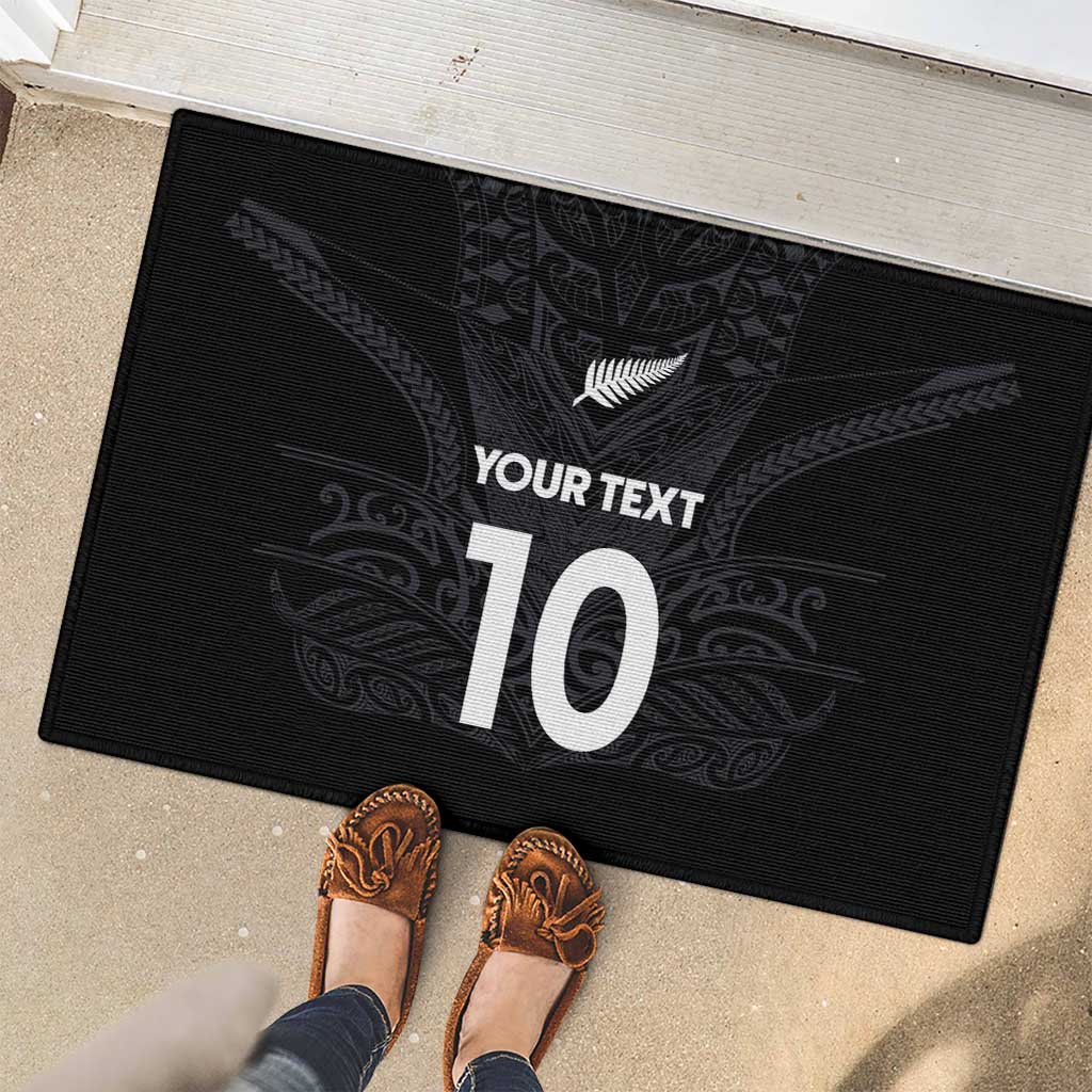 Custom Aotearoa Rugby Rubber Doormat The Blacks-Sporty T90 Style LT03 - Polynesian Pride