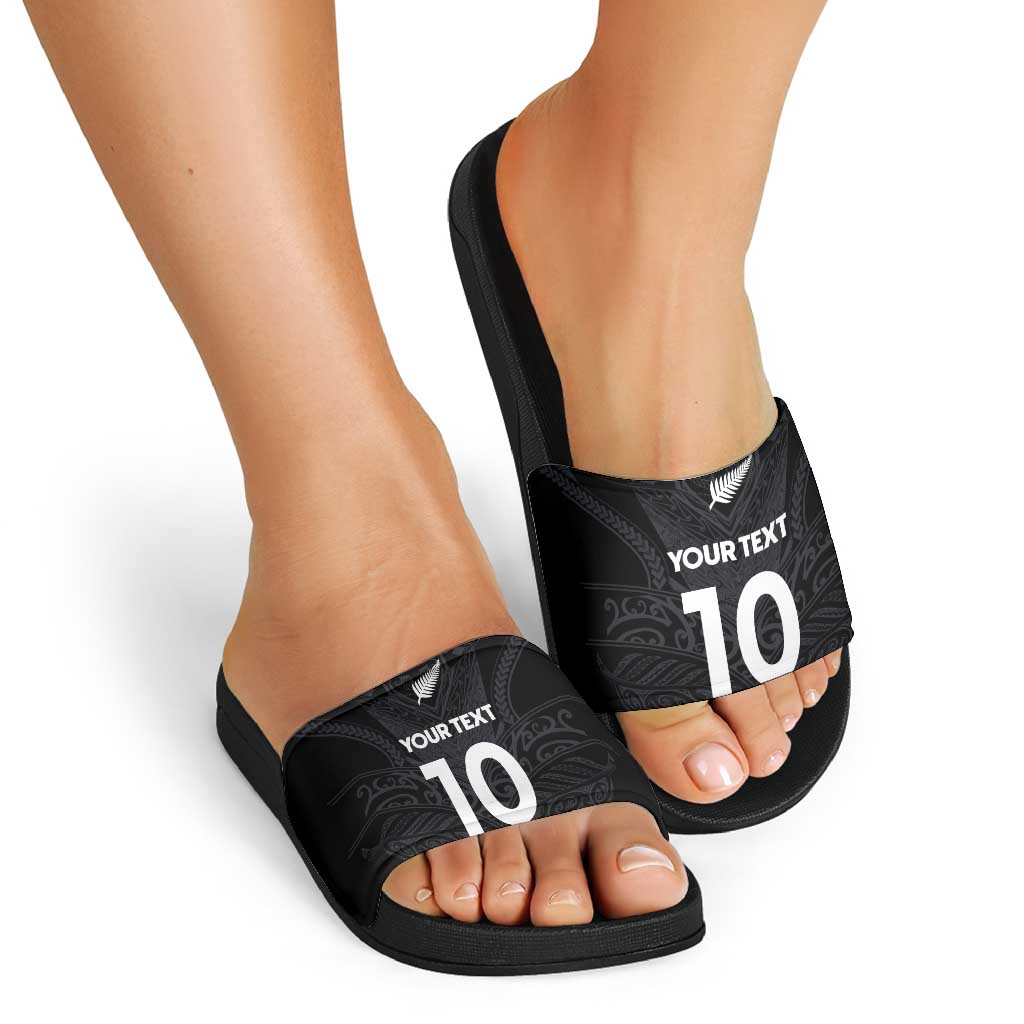 Custom Aotearoa Rugby Slide Sandals The Blacks-Sporty T90 Style - Polynesian Pride
