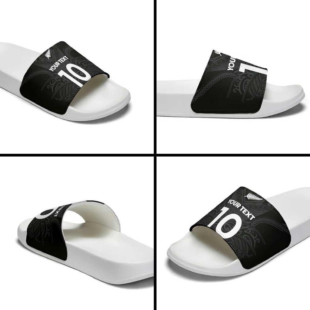 Custom Aotearoa Rugby Slide Sandals The Blacks-Sporty T90 Style - Polynesian Pride