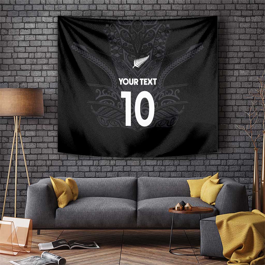 Custom Aotearoa Rugby Tapestry The Blacks-Sporty T90 Style LT03 Black - Polynesian Pride