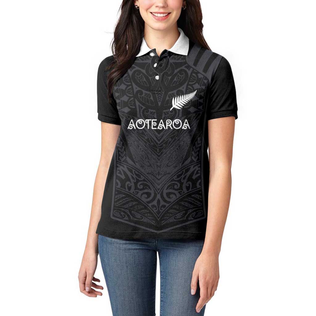 Custom Aotearoa Rugby Women Polo Shirt The Blacks-Sporty T90 Style LT03 - Polynesian Pride