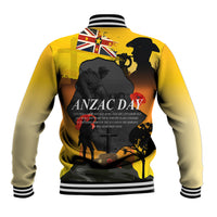 Niue ANZAC Day Baseball Jacket Soldier and Gallipoli Lest We Forget LT03 - Polynesian Pride