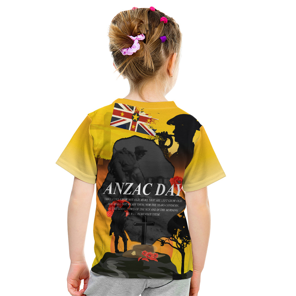 Niue ANZAC Day Kid T Shirt Soldier and Gallipoli Lest We Forget LT03 - Polynesian Pride