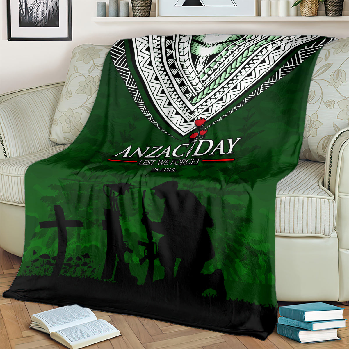 Norfolk Island ANZAC Day Blanket Soldier Lest We Forget Camouflage LT03 - Polynesian Pride