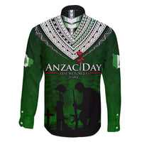 Norfolk Island ANZAC Day Family Matching Off Shoulder Long Sleeve Dress and Hawaiian Shirt Soldier Lest We Forget Camouflage LT03 - Polynesian Pride