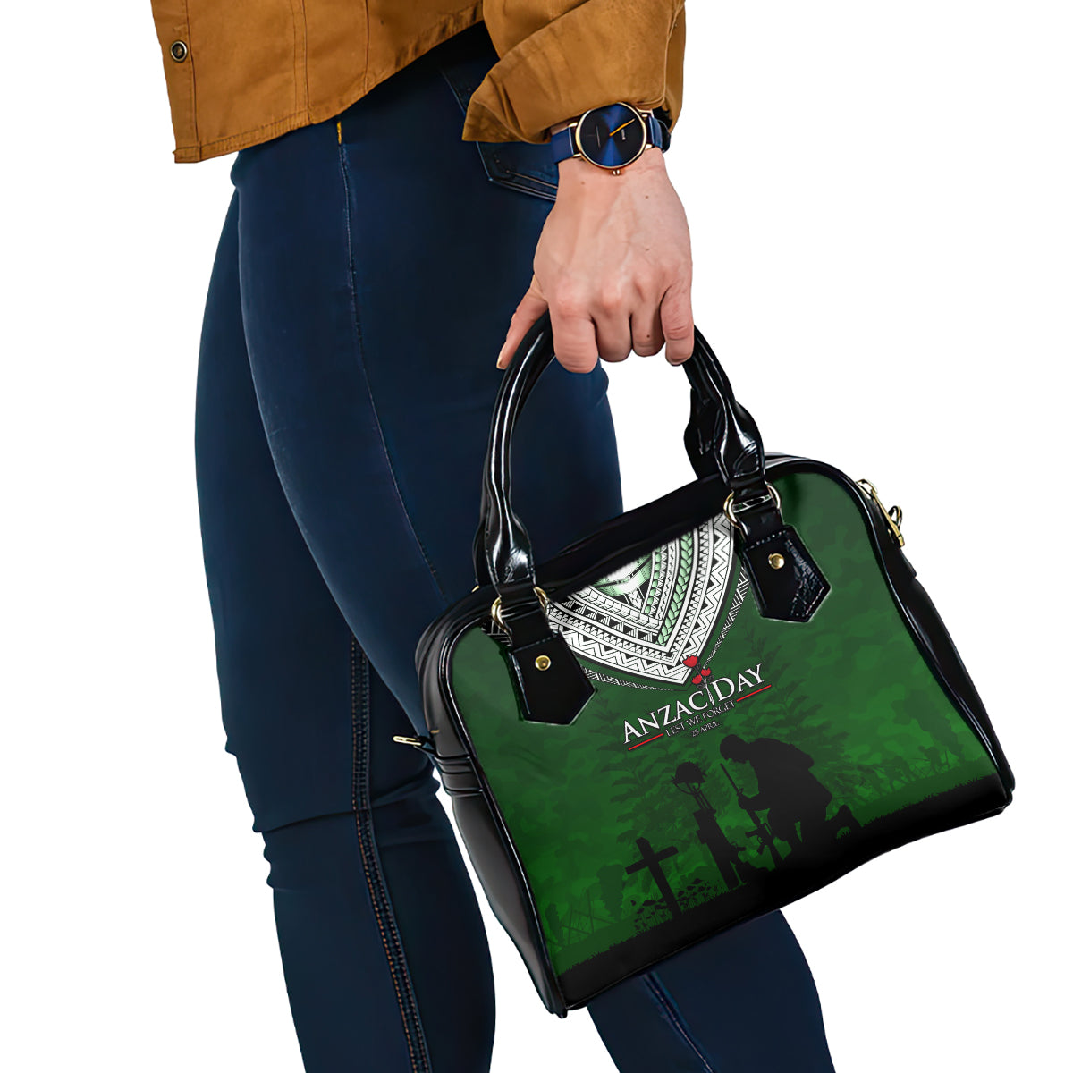 Norfolk Island ANZAC Day Shoulder Handbag Soldier Lest We Forget Camouflage LT03 - Polynesian Pride