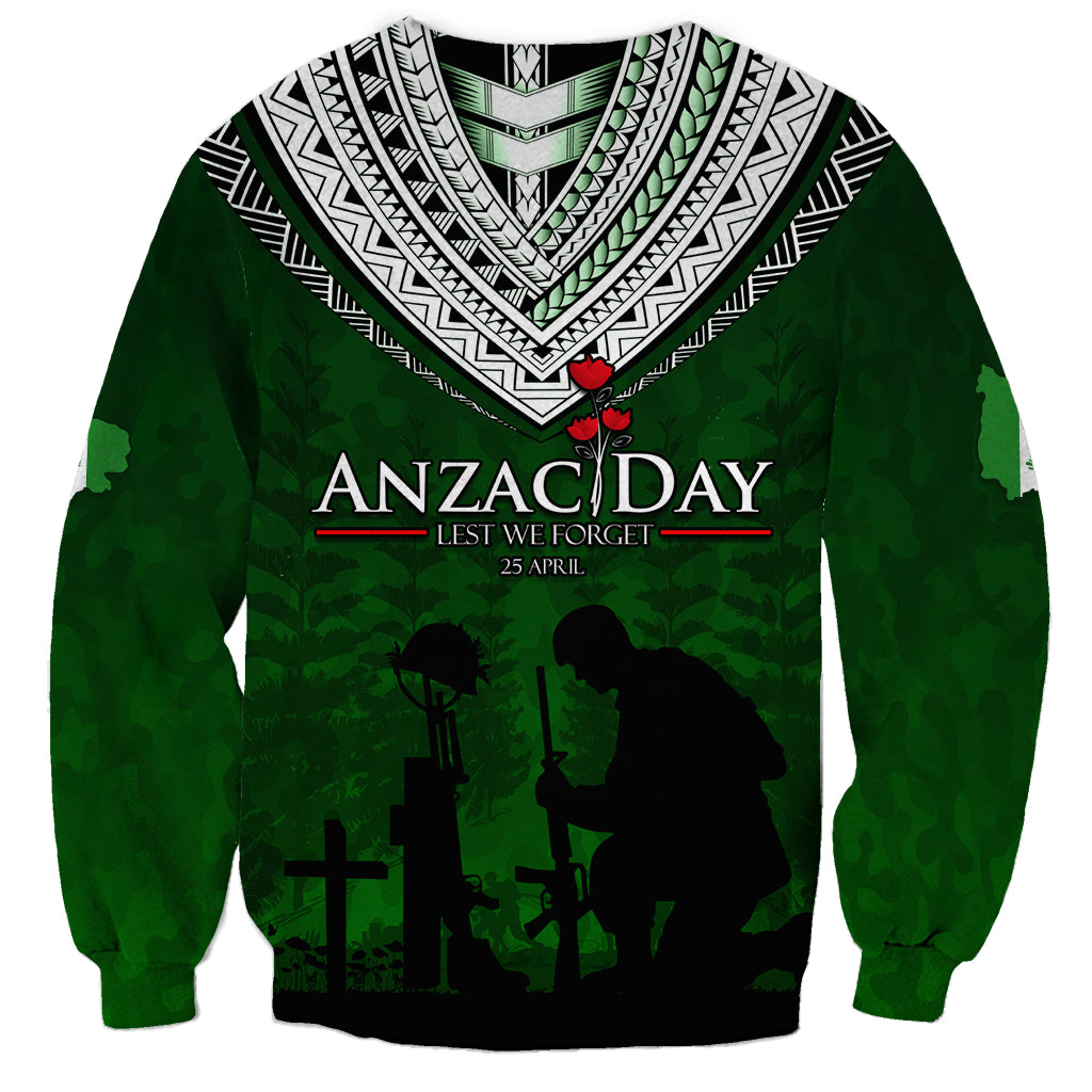 Norfolk Island ANZAC Day Sweatshirt Soldier Lest We Forget Camouflage LT03 - Polynesian Pride