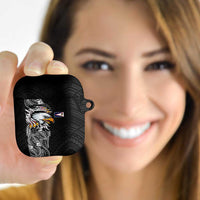 American Samoa Flag Day AirPods Case Tribal Tattoo with Eagle Black