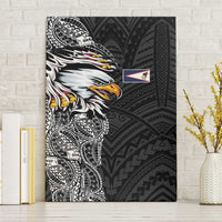 American Samoa Flag Day Canvas Wall Art Tribal Tattoo with Eagle Black