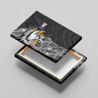 American Samoa Flag Day Canvas Wall Art Tribal Tattoo with Eagle Black
