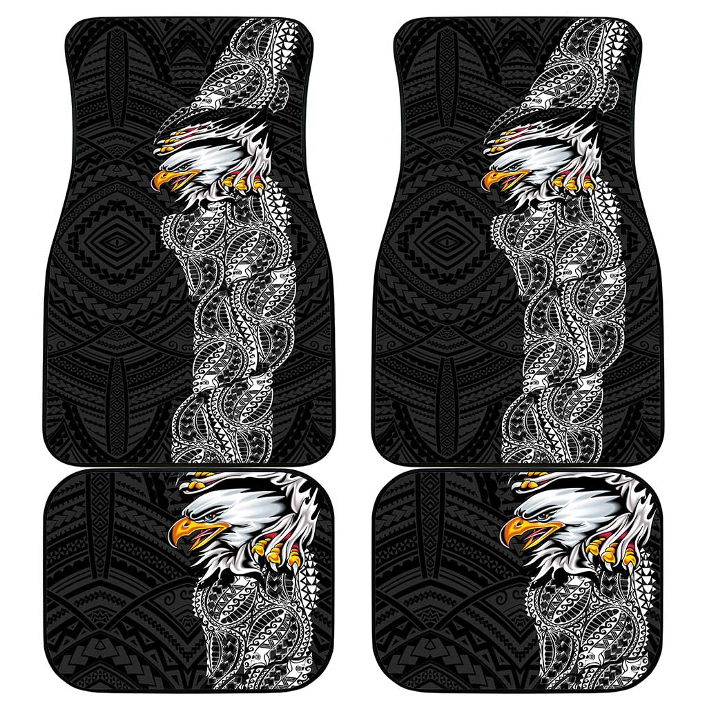 American Samoa Flag Day Car Mats Tribal Tattoo with Eagle Black