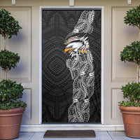 American Samoa Flag Day Door Cover Tribal Tattoo with Eagle Black