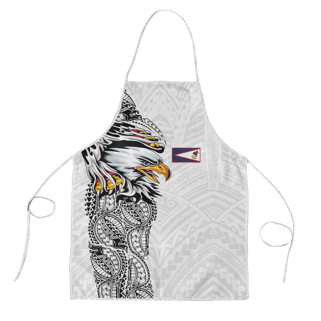 American Samoa Flag Day Apron Tribal Tattoo with Eagle White