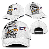 American Samoa Flag Day Classic Cap Tribal Tattoo with Eagle White