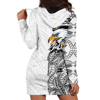 American Samoa Flag Day Hoodie Dress Tribal Tattoo with Eagle White LT03 - Polynesian Pride