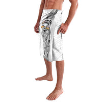 American Samoa Flag Day Lavalava Tribal Tattoo with Eagle White