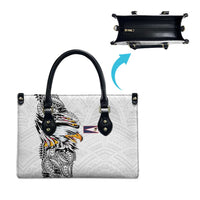 American Samoa Flag Day Leather Bag Tribal Tattoo with Eagle White