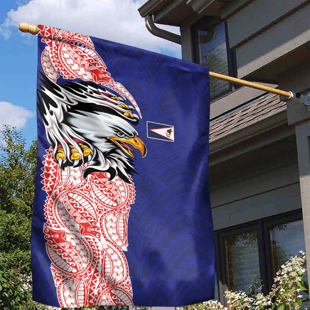 American Samoa Flag Day Garden Flag Tribal Tattoo with Eagle Blue-Red