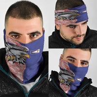 American Samoa Flag Day Neck Gaiter Tribal Tattoo with Eagle Blue-Red