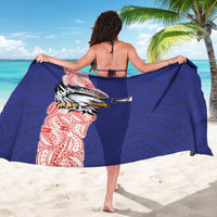 American Samoa Flag Day Sarong Tribal Tattoo with Eagle Blue-Red