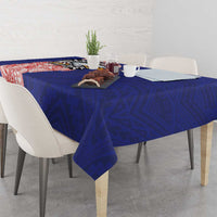American Samoa Flag Day Tablecloth Tribal Tattoo with Eagle Blue-Red