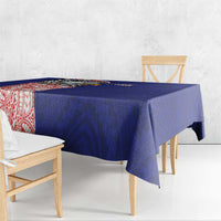 American Samoa Flag Day Tablecloth Tribal Tattoo with Eagle Blue-Red