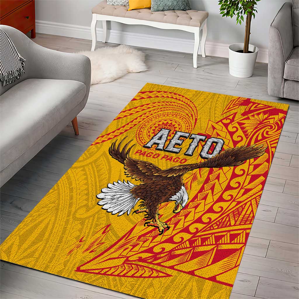 American Samoa Flag Day Area Rug Fautasi Race Pago Pago-Aeto Eagle Wings Tribal Style LT03 - Polynesian Pride
