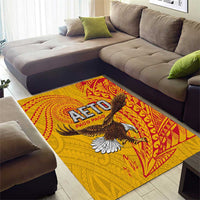 American Samoa Flag Day Area Rug Fautasi Race Pago Pago-Aeto Eagle Wings Tribal Style LT03 - Polynesian Pride