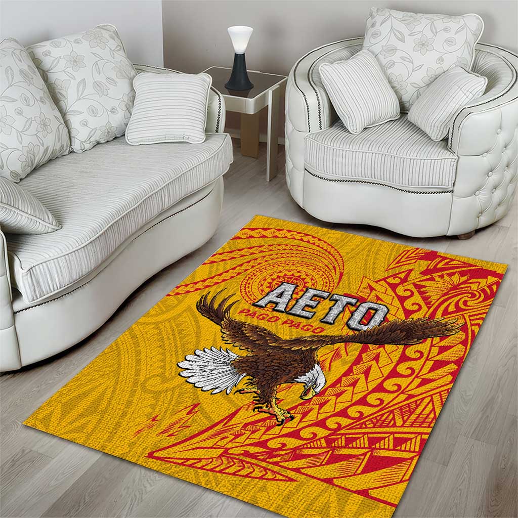 American Samoa Flag Day Area Rug Fautasi Race Pago Pago-Aeto Eagle Wings Tribal Style LT03 - Polynesian Pride