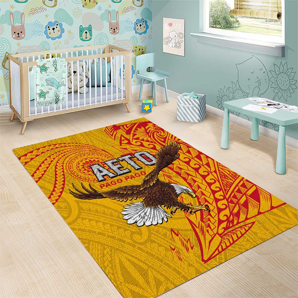 American Samoa Flag Day Area Rug Fautasi Race Pago Pago-Aeto Eagle Wings Tribal Style LT03 - Polynesian Pride