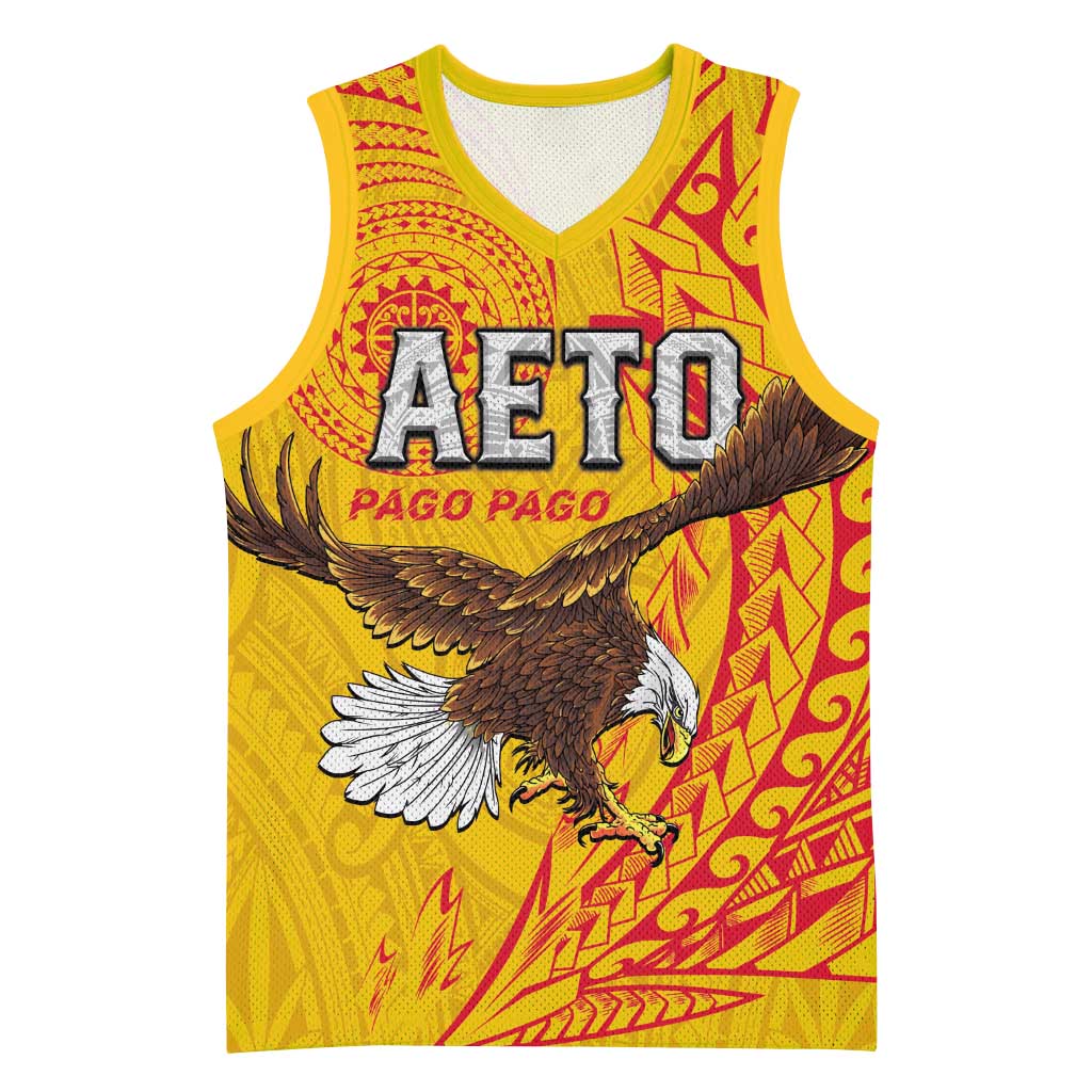 Personalised American Samoa Flag Day Basketball Jersey Fautasi Race Pago Pago-Aeto Eagle Wings Tribal Style
