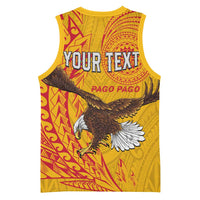 Personalised American Samoa Flag Day Basketball Jersey Fautasi Race Pago Pago-Aeto Eagle Wings Tribal Style