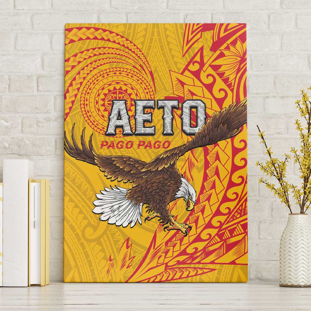 American Samoa Flag Day Canvas Wall Art Fautasi Race Pago Pago-Aeto Eagle Wings Tribal Style