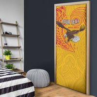 Personalised American Samoa Flag Day Door Cover Fautasi Race Pago Pago-Aeto Eagle Wings Tribal Style