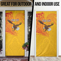 Personalised American Samoa Flag Day Door Cover Fautasi Race Pago Pago-Aeto Eagle Wings Tribal Style