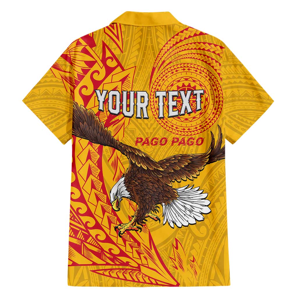 Personalised American Samoa Flag Day Family Matching Off Shoulder Maxi Dress and Hawaiian Shirt Fautasi Race Pago Pago-Aeto Eagle Wings Tribal Style LT03 - Polynesian Pride