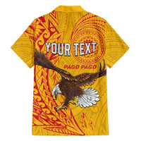 Personalised American Samoa Flag Day Family Matching Off Shoulder Maxi Dress and Hawaiian Shirt Fautasi Race Pago Pago-Aeto Eagle Wings Tribal Style LT03 - Polynesian Pride