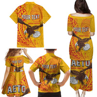 Personalised American Samoa Flag Day Family Matching Puletasi and Hawaiian Shirt Fautasi Race Pago Pago-Aeto Eagle Wings Tribal Style