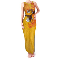 Personalised American Samoa Flag Day Family Matching Tank Maxi Dress and Hawaiian Shirt Fautasi Race Pago Pago-Aeto Eagle Wings Tribal Style
