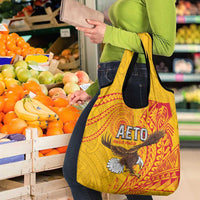 American Samoa Flag Day Grocery Bag Fautasi Race Pago Pago-Aeto Eagle Wings Tribal Style