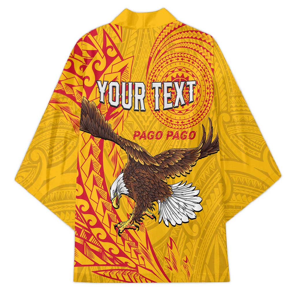 Personalised American Samoa Flag Day Kimono Fautasi Race Pago Pago-Aeto Eagle Wings Tribal Style LT03 - Polynesian Pride