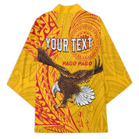 Personalised American Samoa Flag Day Kimono Fautasi Race Pago Pago-Aeto Eagle Wings Tribal Style LT03 - Polynesian Pride