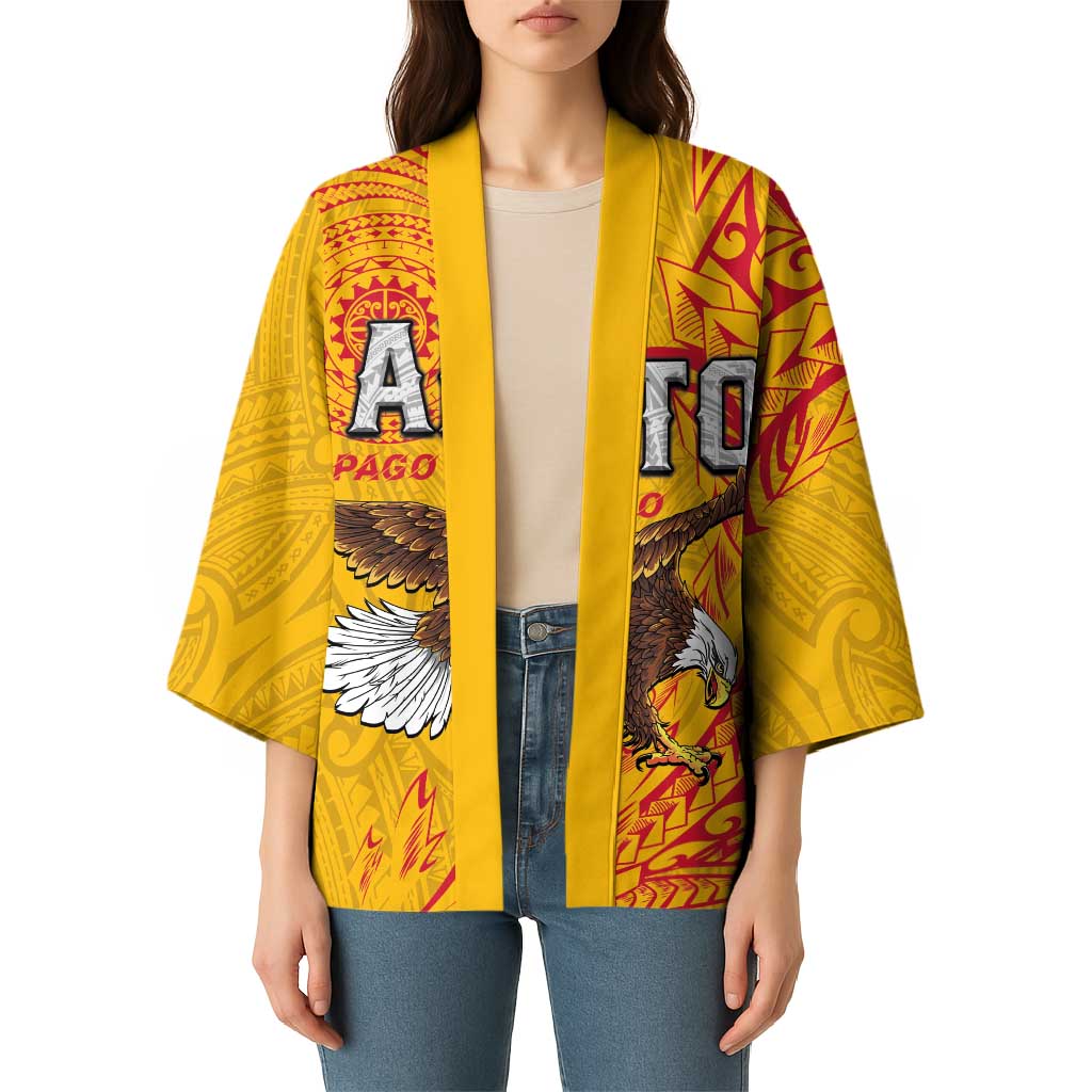 Personalised American Samoa Flag Day Kimono Fautasi Race Pago Pago-Aeto Eagle Wings Tribal Style LT03 - Polynesian Pride