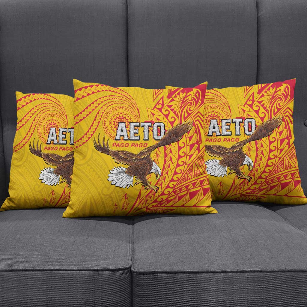 American Samoa Flag Day Pillow Cover Fautasi Race Pago Pago-Aeto Eagle Wings Tribal Style LT03 - Polynesian Pride